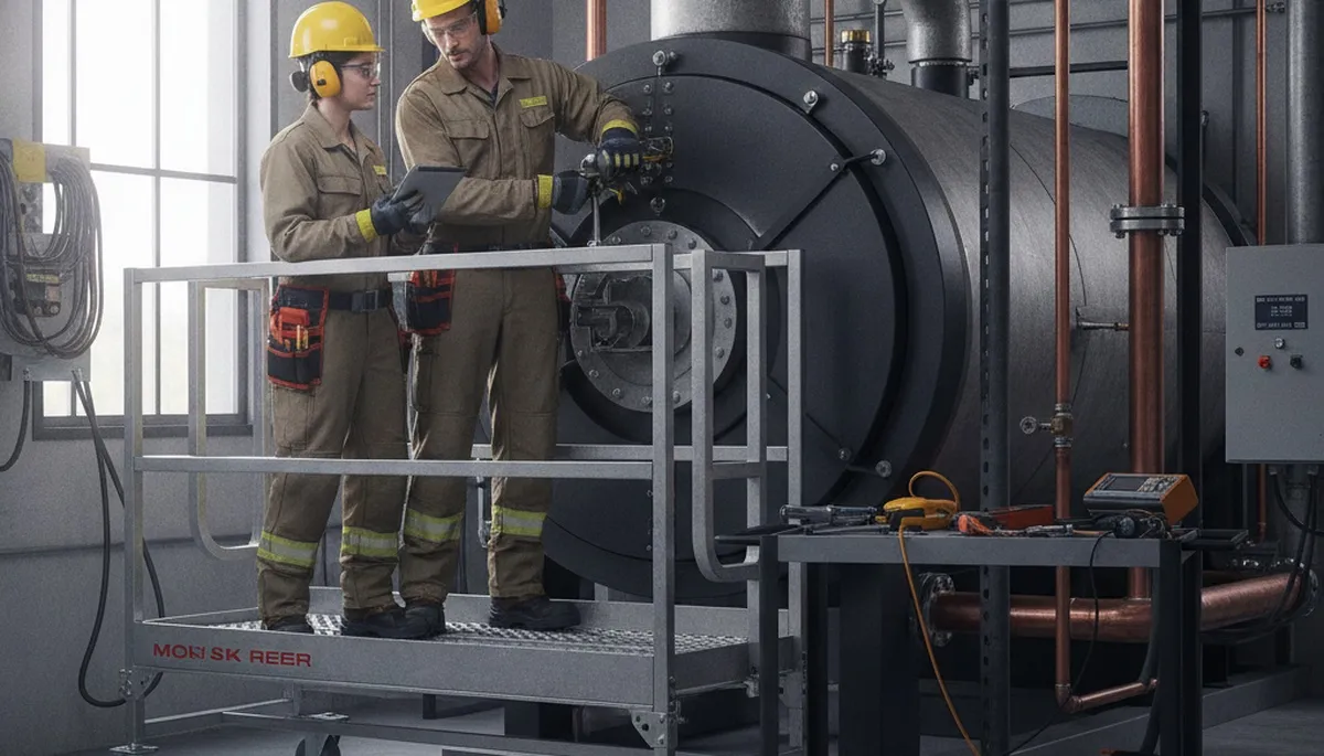 Boiler repair technician servicing a home boiler in Spokane, WA for reliable winter heating