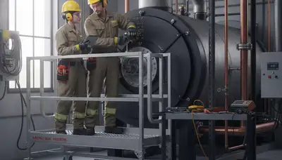 Boiler repair technician servicing a home boiler in Spokane, WA for reliable winter heating