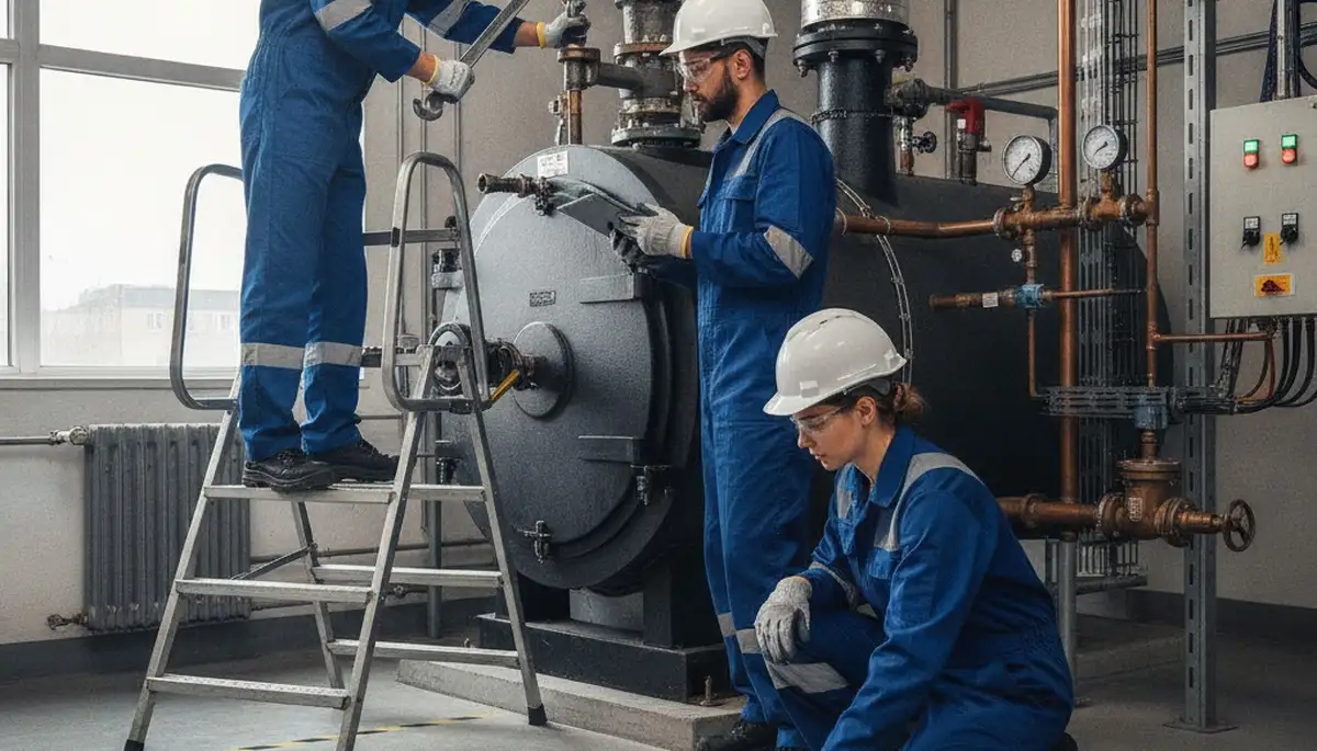 Boiler repair technician servicing a Spokane, WA home for On Call Plumbers