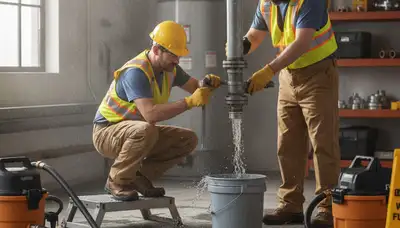 Emergency plumber in Spokane, WA repairing burst pipe in a home