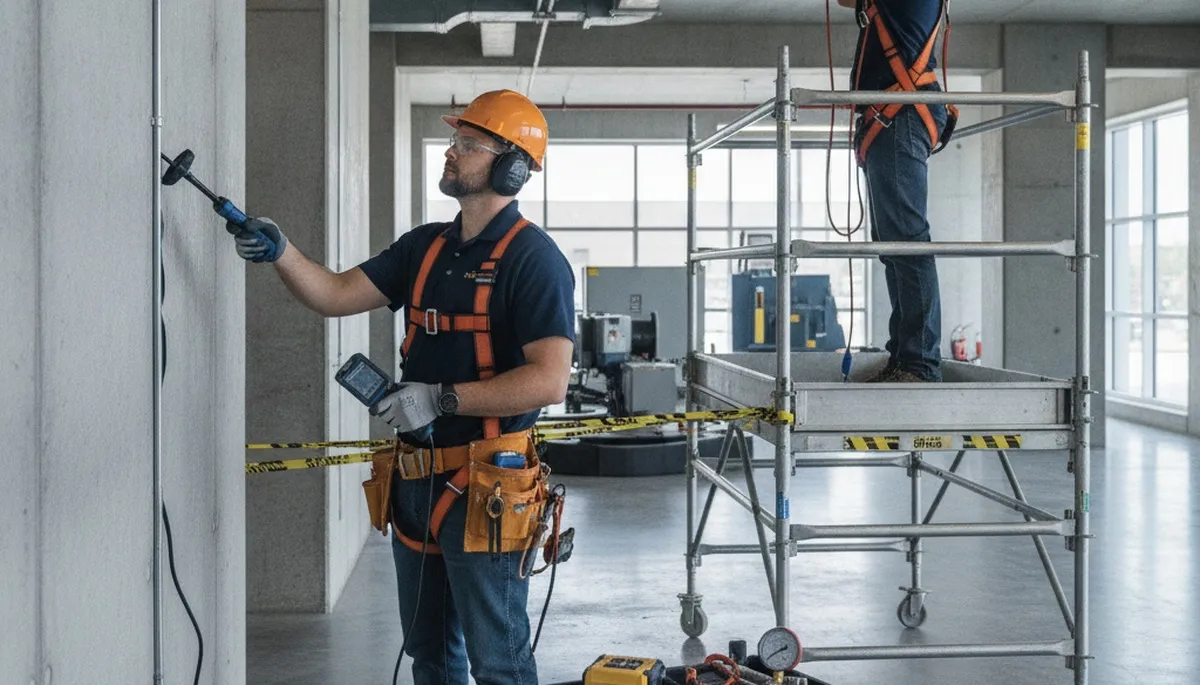 Plumber using leak detection equipment for Spokane, WA homes