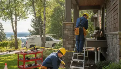 Plumber repairing a pipe in Spokane, WA for residential plumbing service