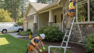 Spokane, WA plumber repairing a pipe for residential plumbing service