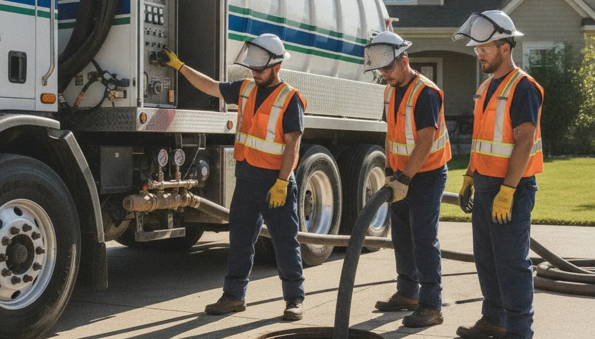 Septic pumping service truck for Spokane, WA homes by On Call Plumbers