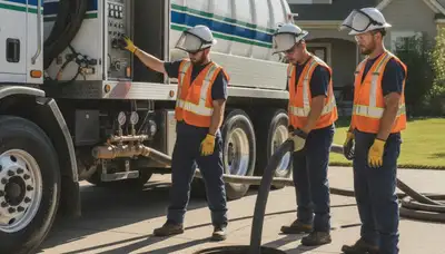Septic pumping service truck for Spokane, WA homes by On Call Plumbers