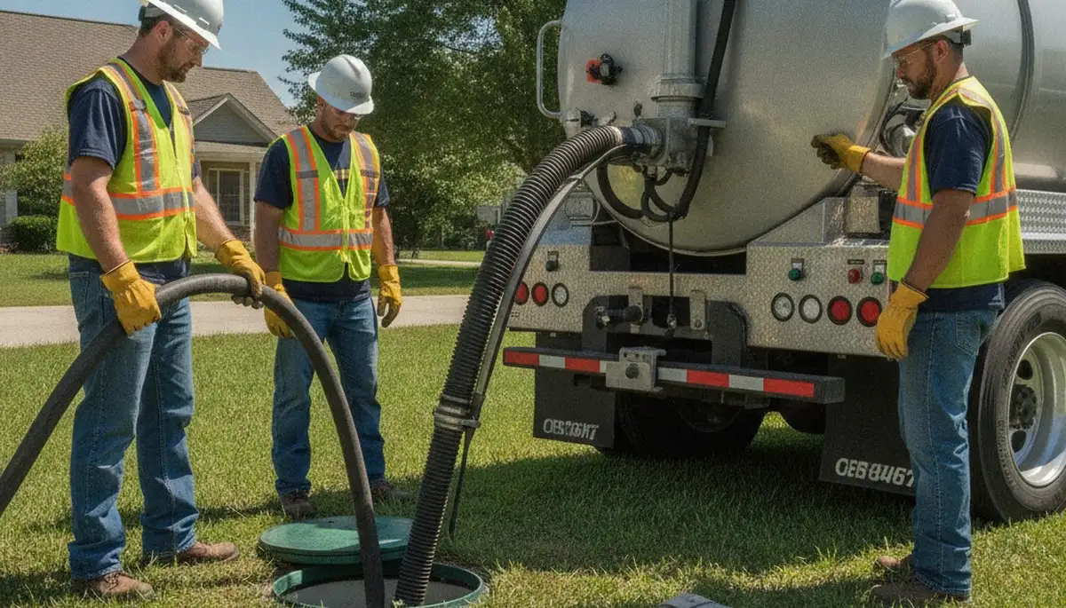 Spokane, WA septic pumping service truck for residential plumbing maintenance