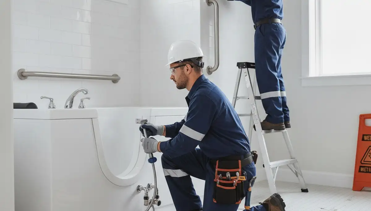 Walk-in tub installation for Spokane, WA home by On Call Plumbers